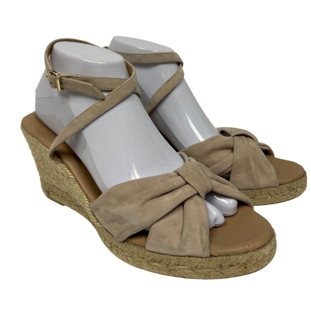 LK Bennett Angela Women's Suede Espadrille Sandals Twist Wedge Size EU 40 9.5